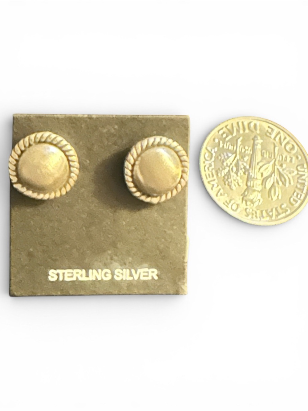 Sterling Silver 925 Rope Edge Stud Earrings